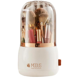 DAYSTAR Organizador de Maquiagem Giratório com Tampa Transparente que é à Prova de Poeira e Impermeável Organizador de Pincéis