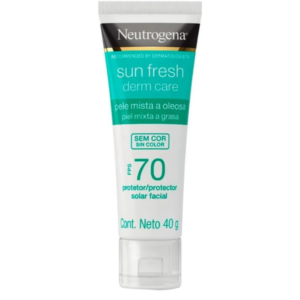 Neutrogena Sun Fresh Protetor Solar Facial Para Pele Oleosa Derm Care Sem Cor FPS 70, 40g