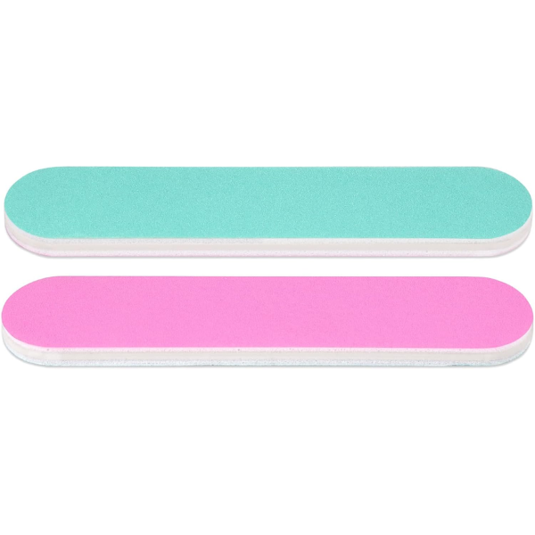 25 Peças - Mini Lixa De Unha De Dupla Face Para Unhas Naturais E Acrílicas - RosaAzul-Petróleo _Grão 180240