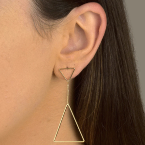 Brinco Feminino Folheado De Ouro 18k Grande Cor Dourado