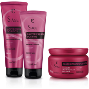 Eudora Kit Siàge Cauterização dos Fios Shampoo 250ml + Máscara 250g + Condicionador 200ml