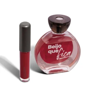 Combo Beijo que Fica Desodorante Colônia 75ml + Batom Líquido Vermelho SuperMate 4ml