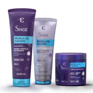 Combo Siàge Revela os Cachos Shampoo 250ml + Condicionador 200ml + Creme para Pentear 500g