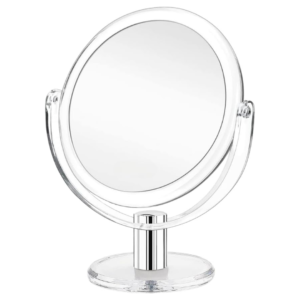 Espelho de Mesa Dupla Face 18x13 cm com Suporte Giratório 360º