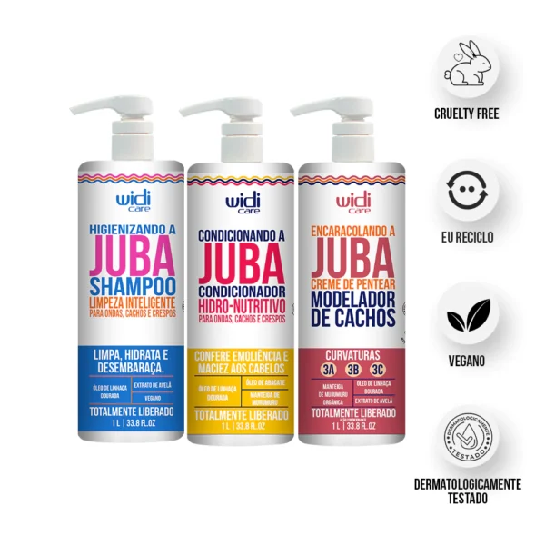 Kit Juba Encaracolando 1l - Shampoo + Condicionador + Encaracolando a Juba 1l