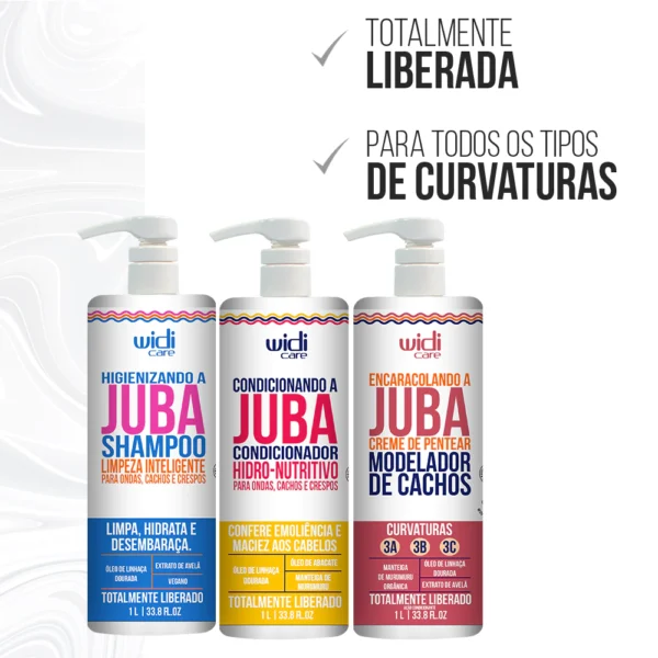 Kit Juba Encaracolando 1l - Shampoo + Condicionador + Encaracolando a Juba 1l