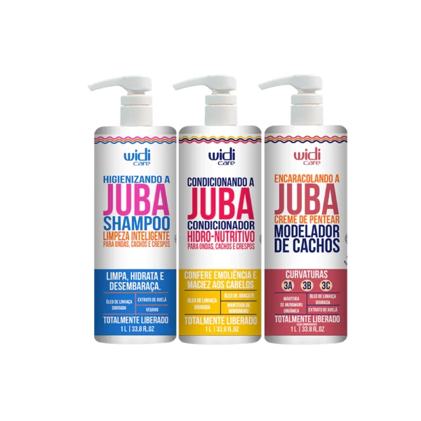 Kit Juba Encaracolando 1l - Shampoo + Condicionador + Encaracolando a Juba 1l