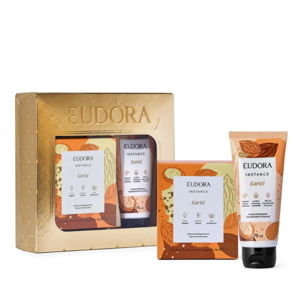 Kit Presente Natal Instance Karité Creme Hidratante Desodorante Corporal 75ml + Sabonete em Barra 80g
