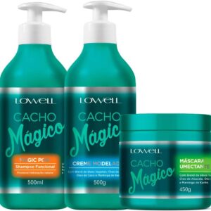 Lowell Cacho Magico Shampoo + Creme Modelador + Máscara