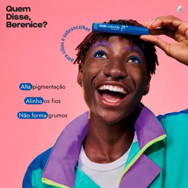 Máscara para Cílios e Sobrancelhas Azul Diversão Toda Colorida 10g
