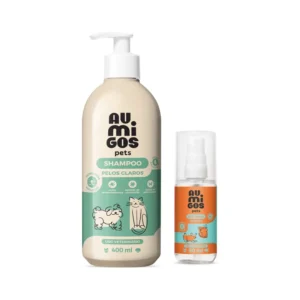 Combo Au.Migos Pets Shampoo Pelos Claros 400ml + Colônia Filhotes 60ml