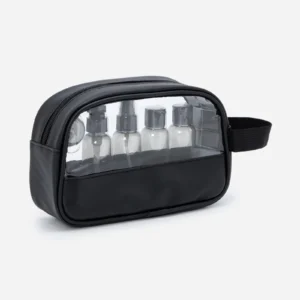 Kit Viagem com Frascos e Nécessaire Preto