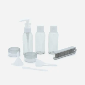 Kit Viagem com Necessaire e Frascos Cinza