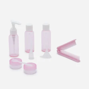 Kit Viagem com Necessaire e Frascos Rosa
