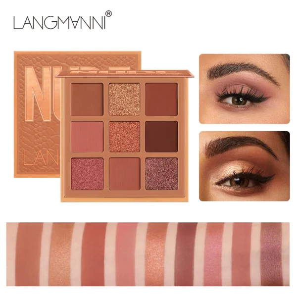 Paleta Palace Eyeshadow de Maquiagem Marrom Perolado Vermelho 9 Cores