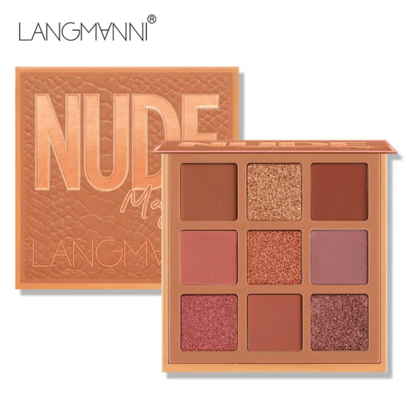 Paleta Palace Eyeshadow de Maquiagem Marrom Perolado Vermelho 9 Cores