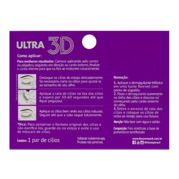Cílios Postiços 3D Collection i-Envy Ultra 145 - Kiss New York