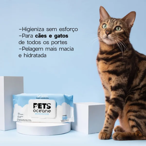 Kit Lenço Umedecido + Luva Descartável para Cachorro e Gato (2 Produtos)