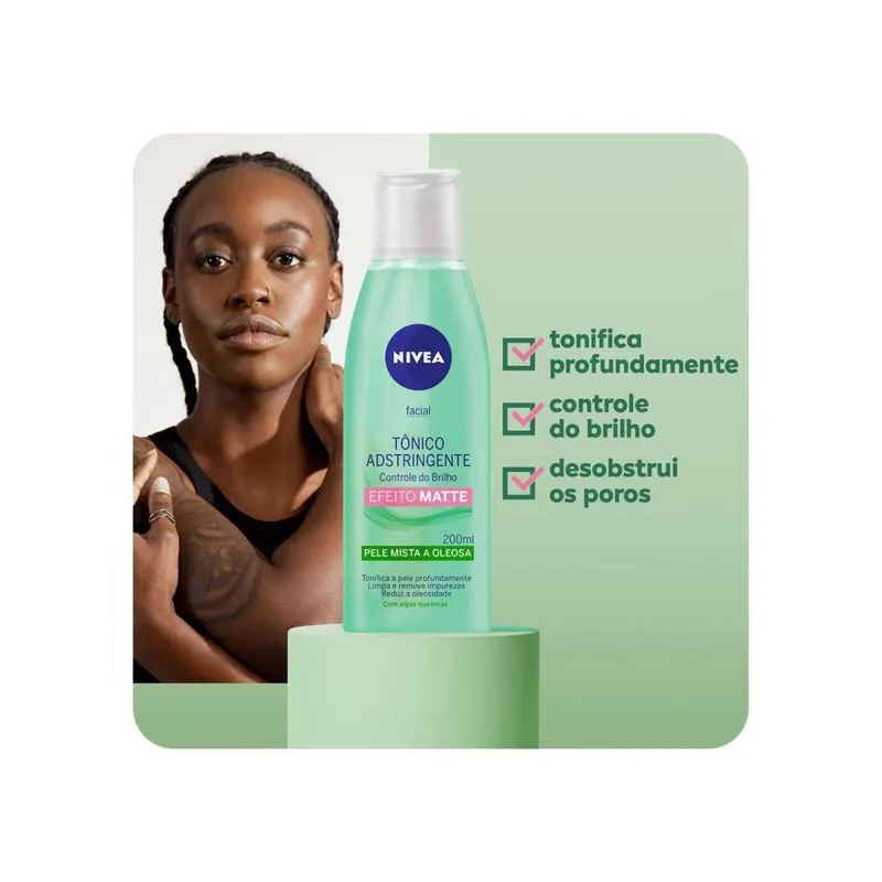 Tônico Facial Nivea para Pele Mista e Oleosa Adstringente Controle do Brilho 200ml