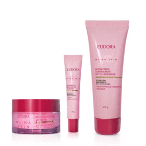 Combo Niina Skin Matificante Antioleosidade 40g + Redutor de Olheiras 15g + Máscara Labial Noturna 9g