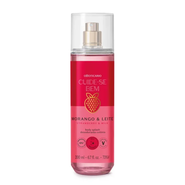 Combo Cuide-se Bem Morango e Leite - Loção Corporal 400ml + Body Splash 200ml + Sabonetes em Barra 4x80g cada