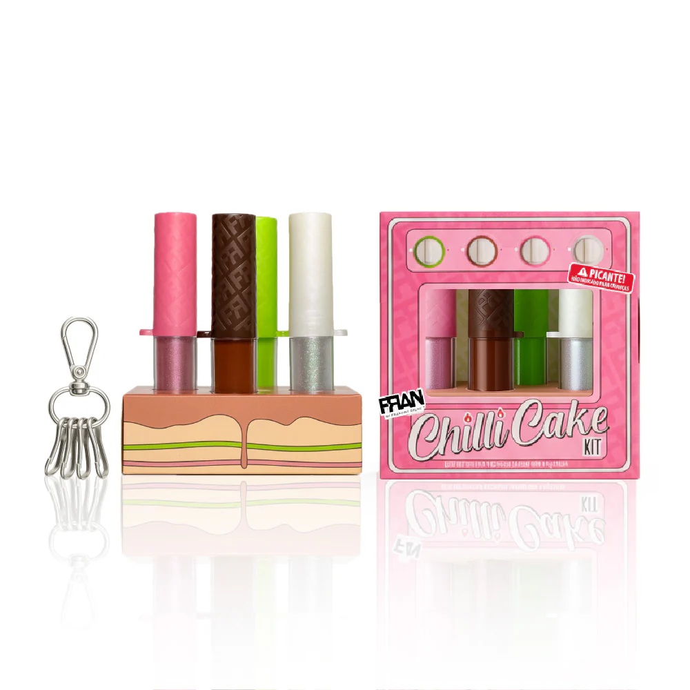 Kit gloss labial 4 itens Chillicake 3,3g cada Fran by Franciny Ehlke